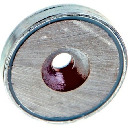 J.W. WINCO J.W. Winco Retaining Magnet Assembly Disc-Shape w/ Countersunk Thru Hole, .63" Dia, Steel 50.4-HF-16